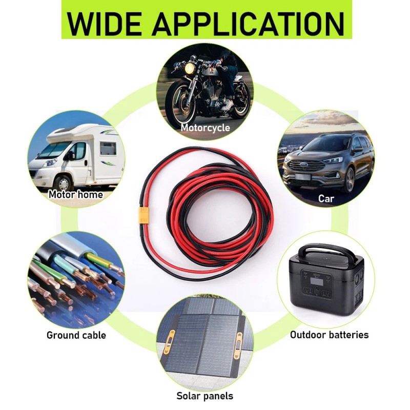 HORMY XT60 Female to Solar Connector Solar Panel Extension Charging