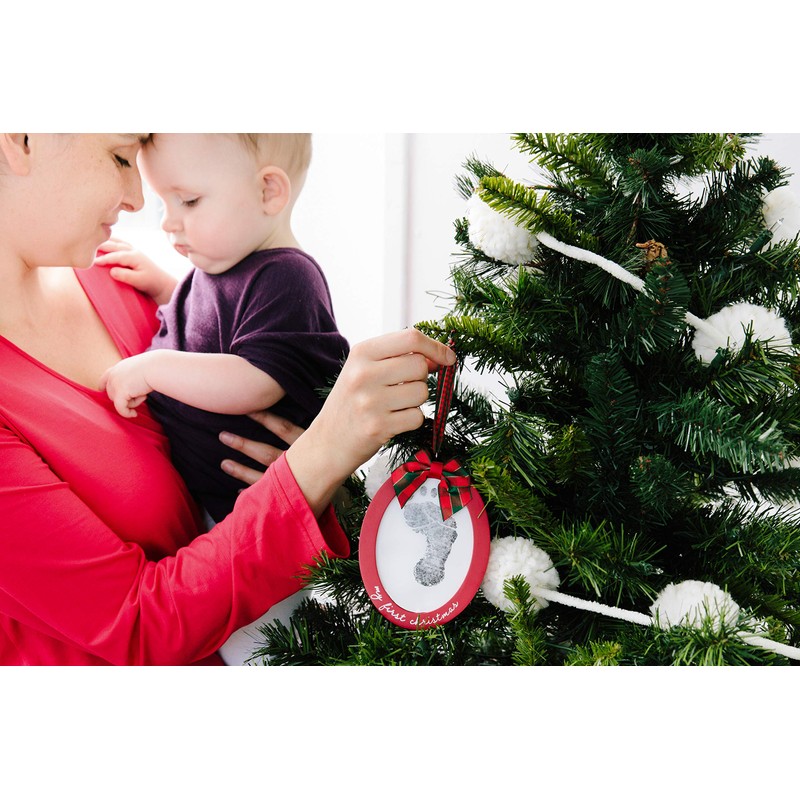 Pearhead Babyprints Double-Sided Christmas Photo Ornament with Clean Touch Ink