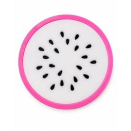 Cute Pink Fruit Drink Coaster for Cups, Mugs and Glasses, Non-Slip Table Protector, Easy to Clean Desk Decor for Home Kitchen Office