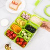 WACOI Divided Snack Serving Tray with Lid and Handle Travel