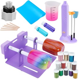 LFSUM Cup Turner for Crafts Tumbler,Tumbler Cup Spinner,Glitter Powder,Epoxy Resin kit for Tumblers for Beginners with Epoxy and Heat Gun (2X-Violet)