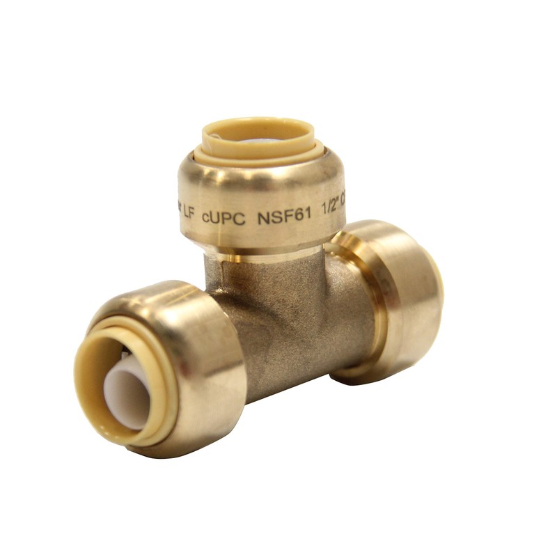 EFIELD Push-Fit Fitting 1/2" Tee to Connect Pex, Copper, CPVC