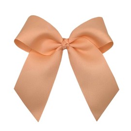 WD2U Girls Large 6" Grosgrain Knotted Hair Bow with Tails on Alligator Clip (Peach)