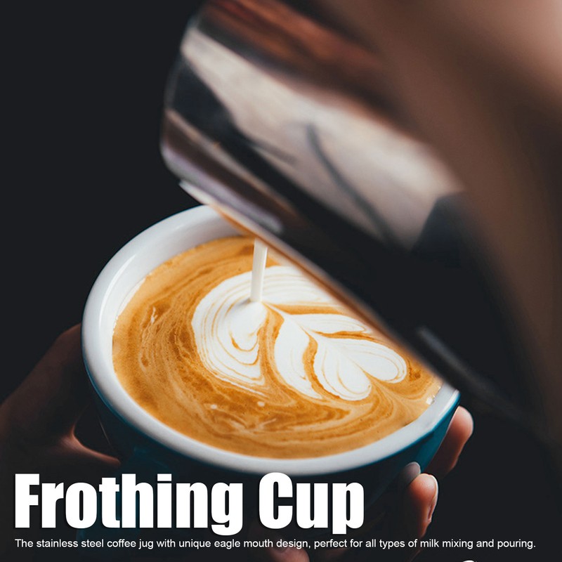 Stainless Steel Pointed Mouth Coffee Milk Frothing Cup Coffee Jug