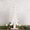 Mary Square 47339 White Wash Carved Tree 18.5 x 6