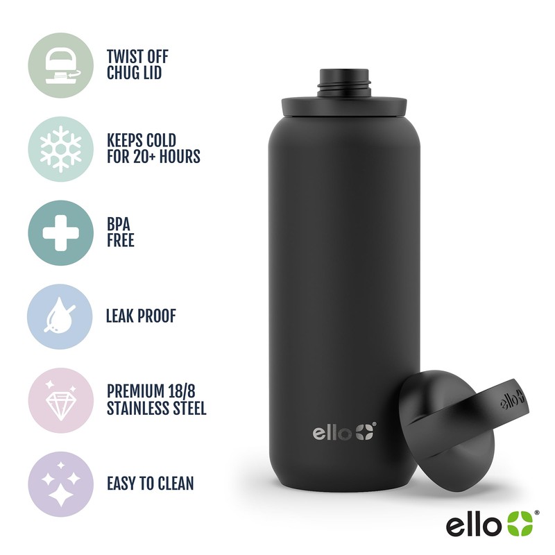 Ello Cooper Twist 32oz Stainless Steel Water Bottle with Chug
