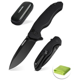 ZANGING Pocket Folding Knife(EDC)- With 2.99” 8Cr14MoV Steel Blade and G10 Handle,- Lightweight Folding knives with Clip for Camping, Hiking, Hunting Survival Multi-Knife (Black)