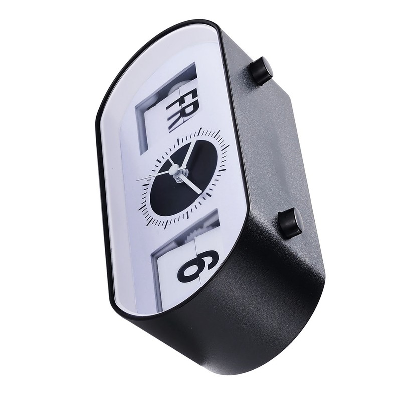 Manual Flip Alarm Clock Simple Silent Modern Calendar Function Desktop