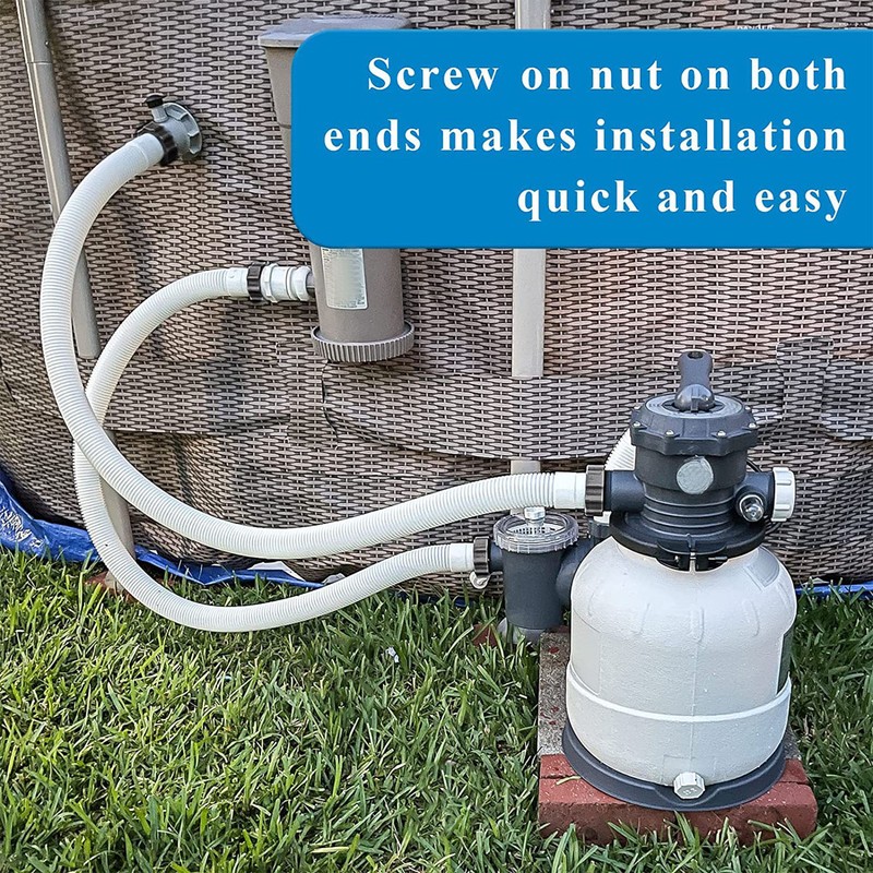 1.5in Diameter 59in Long Accessory Pool Pump Replacement Hose Filter