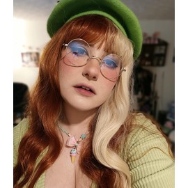 ZIMUSUN Small Round Metal Frame Glasses for Women Men Circle Clear Lens Non Prescription Eyeglasses(01 Gold)