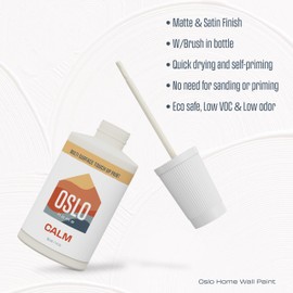 Oslo Home Touch Up Paint, Off White (Calm), 1oz, Matte, w/brush in bottle, Quick drying, for Home repairs, Kitchen Cabinets,Walls