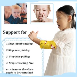 Heyshapeing Elbow Immobilizer Splint & Arm Restraint Wrap for Babies Kids-Stop HAND-TO-FACE habits Stop Thumb Sucking Habit, Scratching Face, Pulling Hair （SMALL-1pc