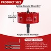 3.15 Inch / 80mm Hole Saw Red with Arbor and