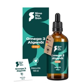 Premium Omega 3 Algae Oil | High Dose | Natural DHA & EPA for Heart, Brain & Vision | Vegan | 100 ml | 40 Day Supply | Orange Flavour