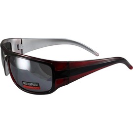 Global Vision Streamline Motorcycle Sunglasses Red Crystal Frames Flash Mirror Lens