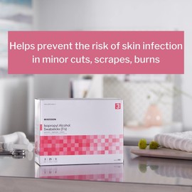 McKesson Isopropyl Alcohol Swabsticks [75 Swabs] Sterile, Individual Wrapped, 3 Per Packs, 25 Packs