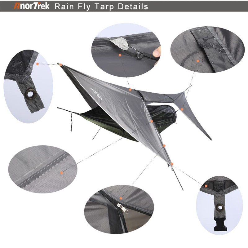 AnorTrek Camping Hammock with Mosquito Net and Rain Fly Tarp,