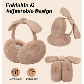 YSense Earmuffs Ear Warmers for Women Winter Fur Adjustable Foldable Ear Muffs Gifts