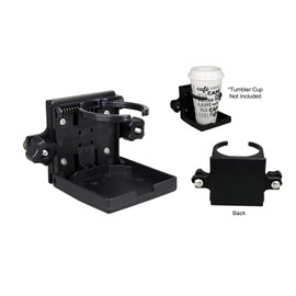 Pactrade Marine Boat Tracker Versatrack Adjustable drink holder/Lund Sport Track Folding Adjustable Cup Holder (Black, 1 pcs)