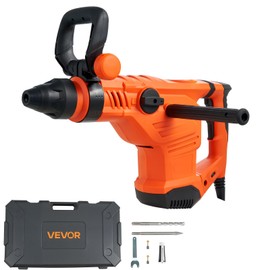 VEVOR Corded Hammer Drill, 1600W 175-350RPM Electric Demolition Drills, 2-Inch SDS-Max Rotary Hammer Driver, 3 Functions Chipping Power Tool Kit for Concrete, Drilling Wood Plastic