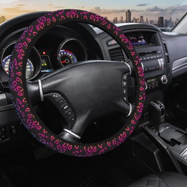 SISROW Cheetah Print Steering Wheel Cover for Women Men Rainbow Leopard Panther Skin Fur 15 Inch Steering Wheel Cover Car Accessories Car Wheel Cover Car Steering Wheel Protective Cover, steer1001