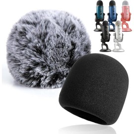 2 count Blue Yeti Pop Filter for Blue Yeti Microphone, Yeti  Windscreen with   Blue Yeti Mic Cover for Yeti Mic and Blue Yeti Pro USB Microphone - Color: Foam Black