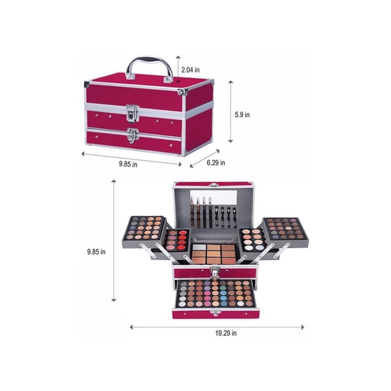 Kit De Maquillaje Paleta Rosa Malubero maletín de maquillaje