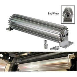Prefer Warehouse Universal 12 inch Dual Pass Aluminum Finned Transmission Oil Cooler Compatible with Classic, Hot Rod, Street Cars, Performance Cars & Trucks
