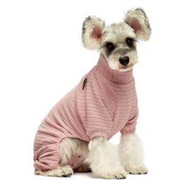 Fitwarm Turtleneck Knitted Dog Sweater Puppy Pajamas Thermal Doggie Winter Clothes Knitwear Pet Coats Cat Apparel Pink X-Large