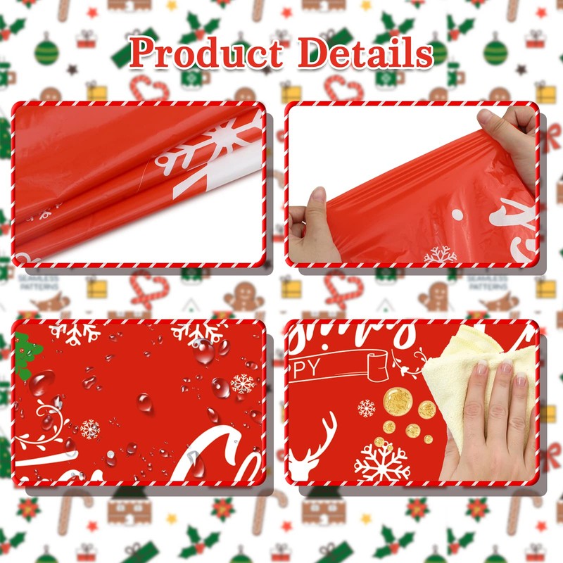 Christmas Plastic Tablecloth 4 Pack