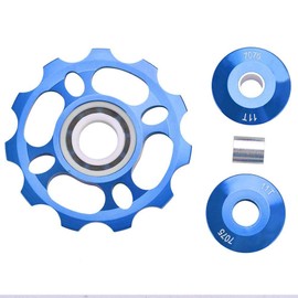 Bike Rear Derailleur Pulley, 11T Ceramic Bearing Aluminum Alloy Jockey Wheel Rear Derailleur Pulley Mountain Bike Bicycle Replacement Parts For 8/9/10/11 Speed Rear Derailleur(Blue)