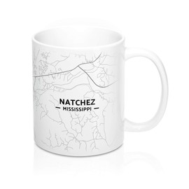 Hometown Bias Natchez, Mississippi MS Map Mug (11 oz)