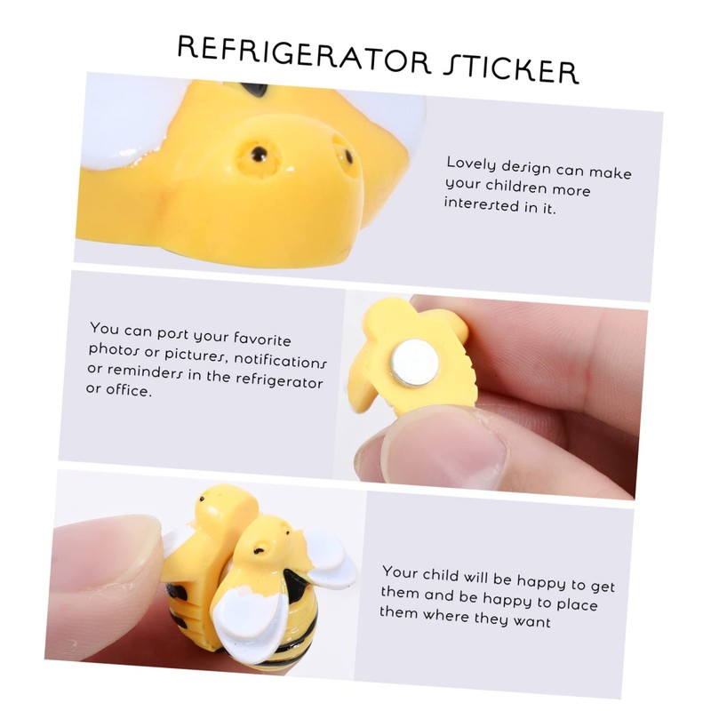 Zerodeko Cute Bee Magnets for Refrigerator 20PCS Small Fridge Stickers