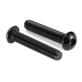 1/4-20 x 2 Button Head Socket Cap Bolts Screws, 10Pcs 304 Stainless Steel 18-8, Allen Hex Drive, Black Oxide by SG TZH(with Hex Spanner)