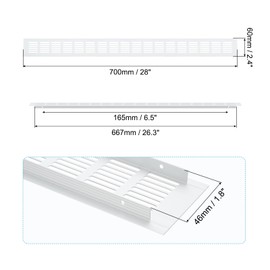 PATIKIL 28 x 2.4 Inch Door Air Vent Cover, 1 Pcs Heavy Duty Aluminum Grille Ventilation Cover Louvered with Mounting Screws for Cabinet Wardrobe Door, Silver