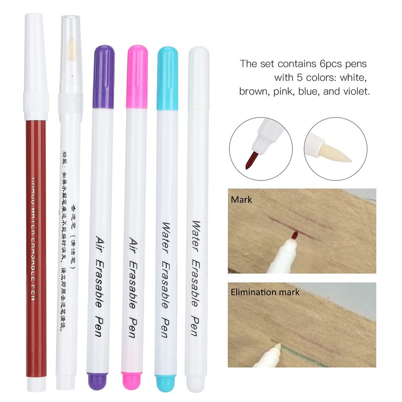 Air Erasable Fabric Pen & Water Erasable Pen Set, 6