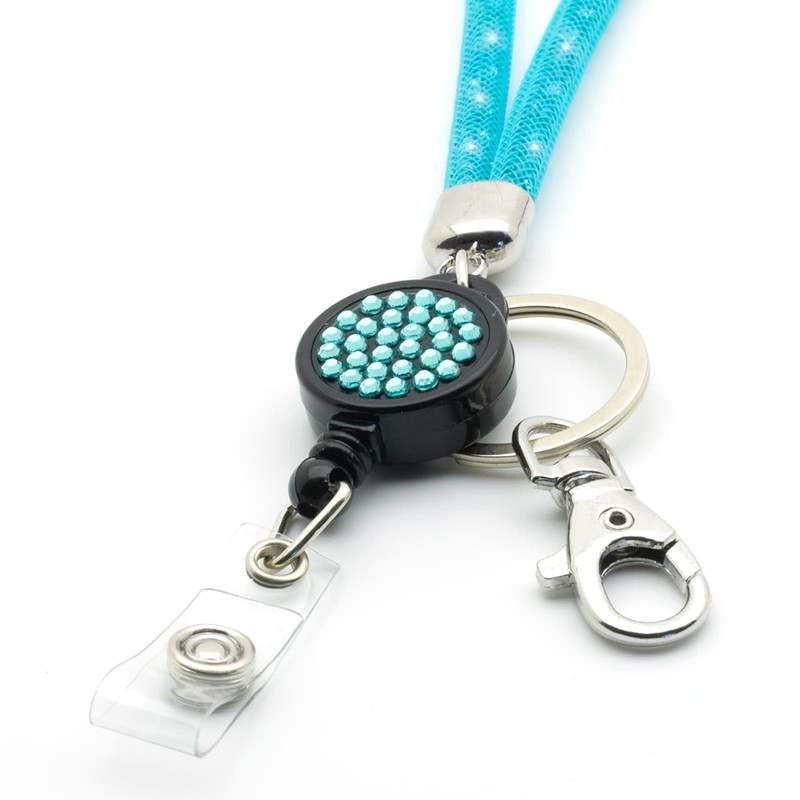 CKB LTD Light Blue Sparkle Lanyard Rhinestone Glitter Crystal Gems
