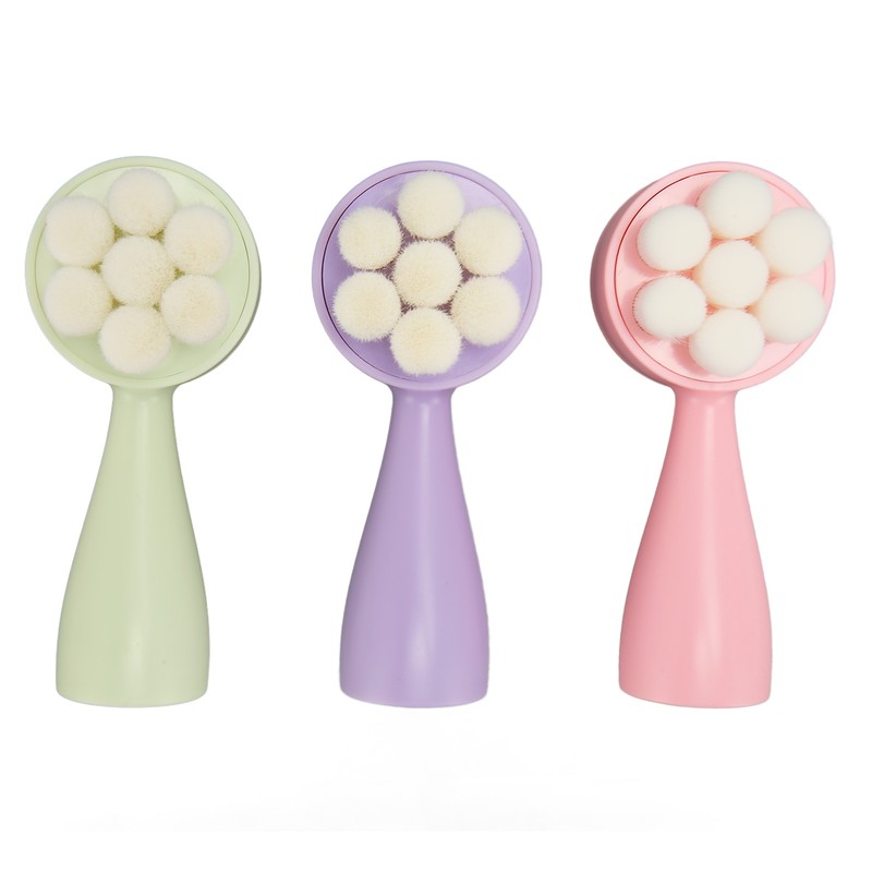 3pcs Facial Cleansing Brush Deep Cleansing Exfoliation Removing Blackhead Massaging