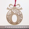 Laser cut Christmas tree bauble decoration: Letter O