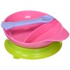 Elegant Baby silicone divided suction bowl and spoon set, pink