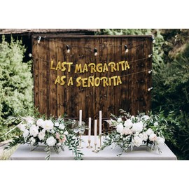 Last Margarita As A Senorita Gold Glitter Banner - Hen Party Decorations - Mexican Bachelorette Party Favors