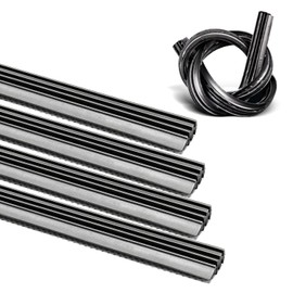 ASLAM - Recambios para limpiaparabrisas sin marco (6 mm, corte a medida, 4 unidades), Negro, 28"(for Frameless Wipers)(Set of 4)