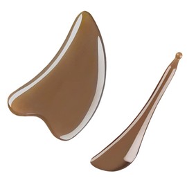 EXCEART Gua Sha 2Pcs Ox Horn Gua Sha Scraping Board Trigger Point Massage Stick Guasha Facial Massager Tools for SPA Acupuncture Face Eye Body Gua Sha Facial Tools