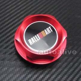 na JDM RED Style Billet Ralliart Engine Oil  Cap Cover for Mitsubishi