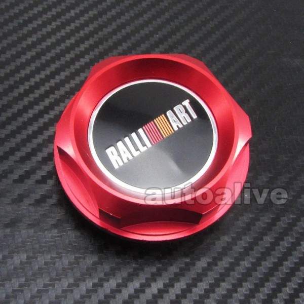 na JDM RED Style Billet Ralliart Engine Oil Cap Cover