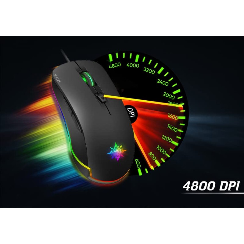 Inca IMG-327 PRO Optical Gaming Mouse 4800 DPI RGB Logo