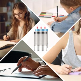 Ballpoint Pen Refills, Pack of 23 Ballpoint Pen Refills Large Capacity Refills, Metal Refills for G2 Format, Ballpoint Pen Refills, Ballpoint Pen Refills, Replaceable Ballpoint Pen (Black, Blue, Red)