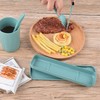 Travel Utensils with Case, Reusable Plastic Cutlery, Wheat Straw Travel