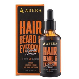 Abera Suero para Crecimiento del Cabello con Aceite de Ricino y Biotina, Aceite para Cabello, Barba y Pestañas, Tratamiento Natural Anticaída para Hombres y Mujeres (50ml)