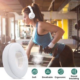 Ersatz Ohrpolster für Beats Solo 2 & Solo 3 Wireless Kopfhörer Professional Kopfhörer Ersatzpolster mit Weiches Proteinleder - Weiß (1 Paar)